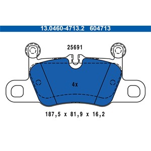 Bilde av Bremseklosser Sett, Bakaksel, Porsche 911, 911 Cabriolet, 911 Targa, 991 352 949 01, 991 352 949 02