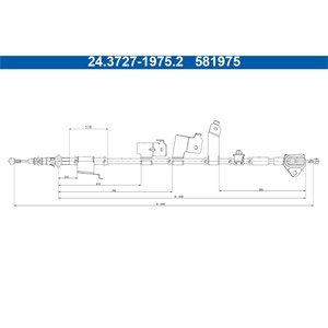 Bilde av Kabel, Parkeringsbremse, Bakre Venstre, Toyota Auris Kombi, Corolla Sedan, 46430-02300