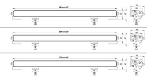 LED-lysbjelke med posisjonslys Razor Slimbar Pro 20inch, Universal