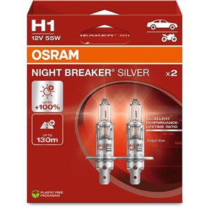 Halogenlampe Osram Night Breaker Silver H1 P14.5s, Universal