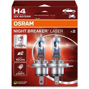 Halogenlampe Osram Night Breaker Laser H4 P43t, Universal