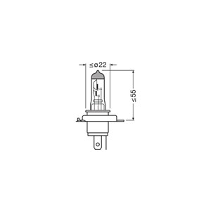 Halogenlampe Osram Night Breaker Laser H4 P43t, Universal