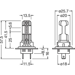 ledp&#230;re Osram LEDriving HLM EASY H7/H18  PX26d / PY26d-1, Universal