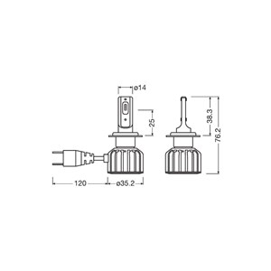 ledp&#230;re Osram LEDriving HL Vintage H7 / H18, PX26d, PY26d-1, Universal