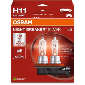 Halogenlampe Osram Night Breaker Silver H11 PGJ19-2, Universal